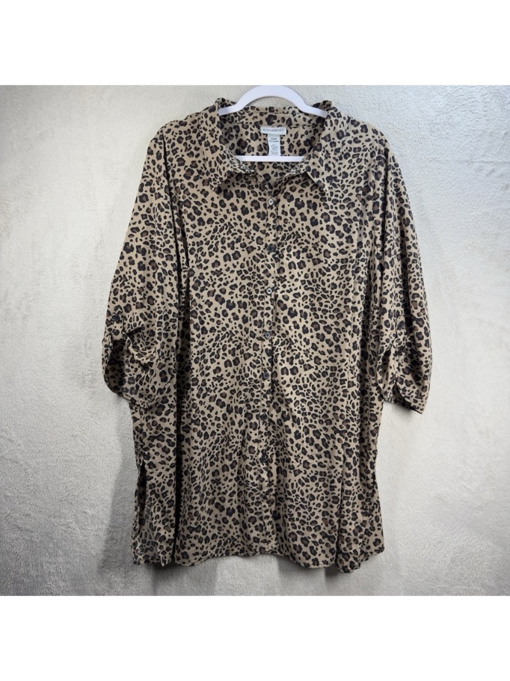 NWOT Catherine’s Leopard Button Down Blouse 4X Y58